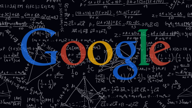 Logo Google sur fond tableau noir